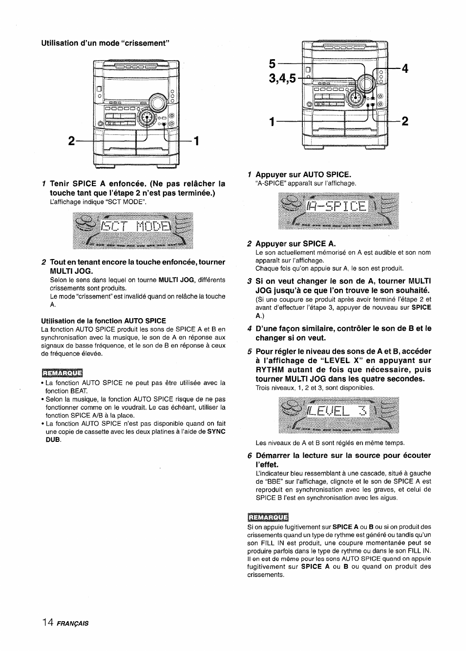 Mode, Ft sf=ice, Sf=ice | Français | Aiwa NSX-MT725 User Manual | Page 82 / 104