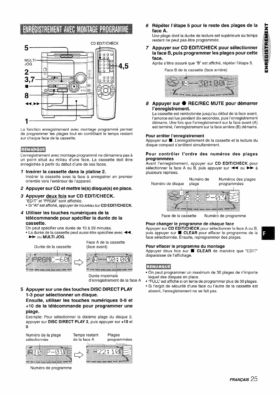 Enregistrement avec montage programme, Prgmc.60, M » 00 | Français | Aiwa NSX-MT725 User Manual | Page 93 / 104