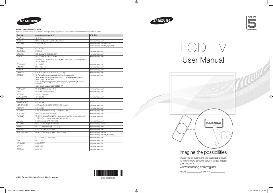 Samsung LE32D550K1W User Manual | 145 pages