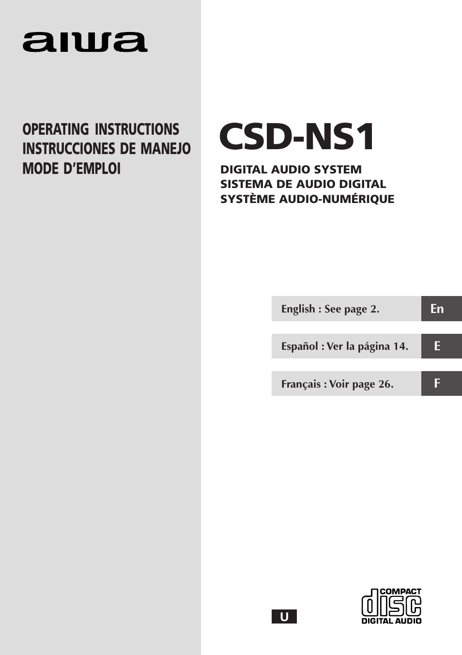 Aiwa CSD-NS1 User Manual | 14 pages