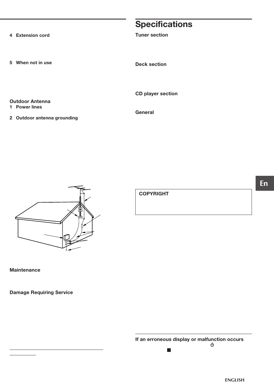 Specifications | Aiwa CSD-NS1 User Manual | Page 3 / 14