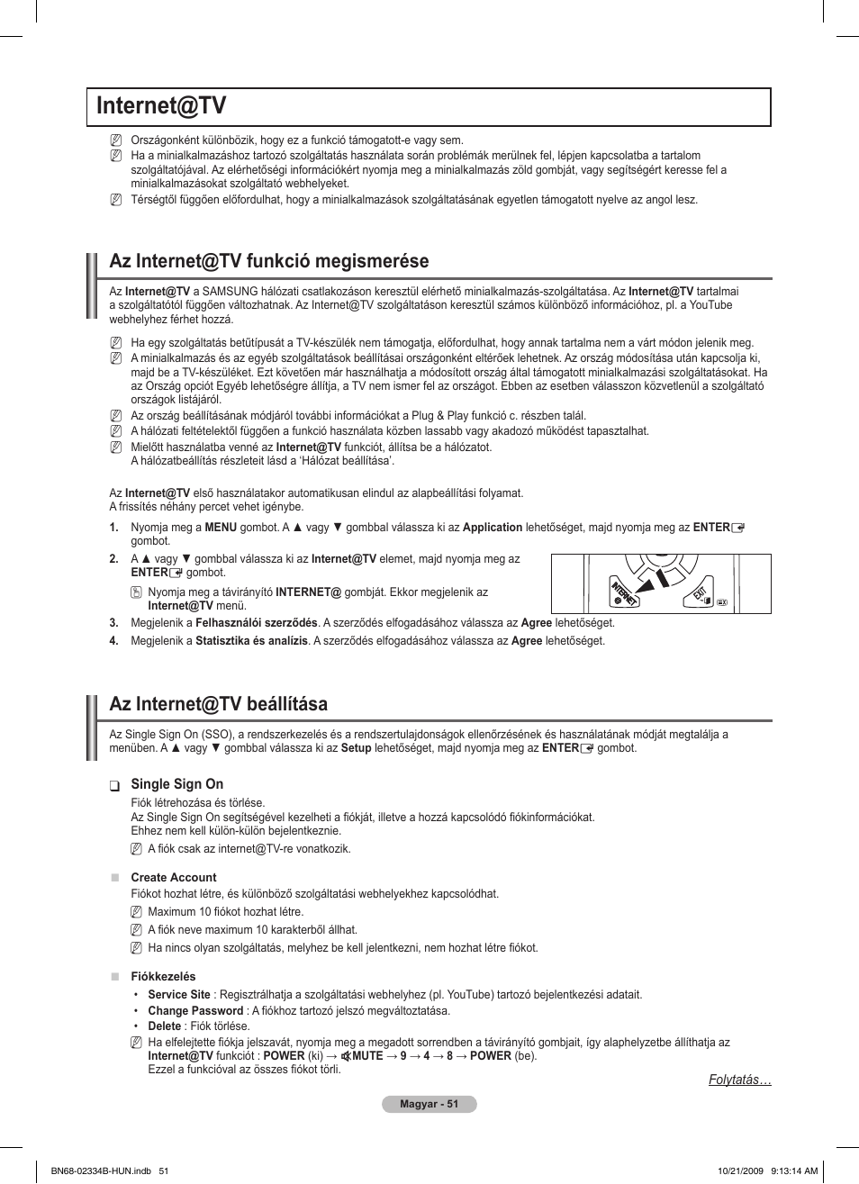 Internet@tv, Az internet@tv funkció megismerése, Az internet@tv beállítása | Samsung PS58B850Y1W User Manual | Page 126 / 654