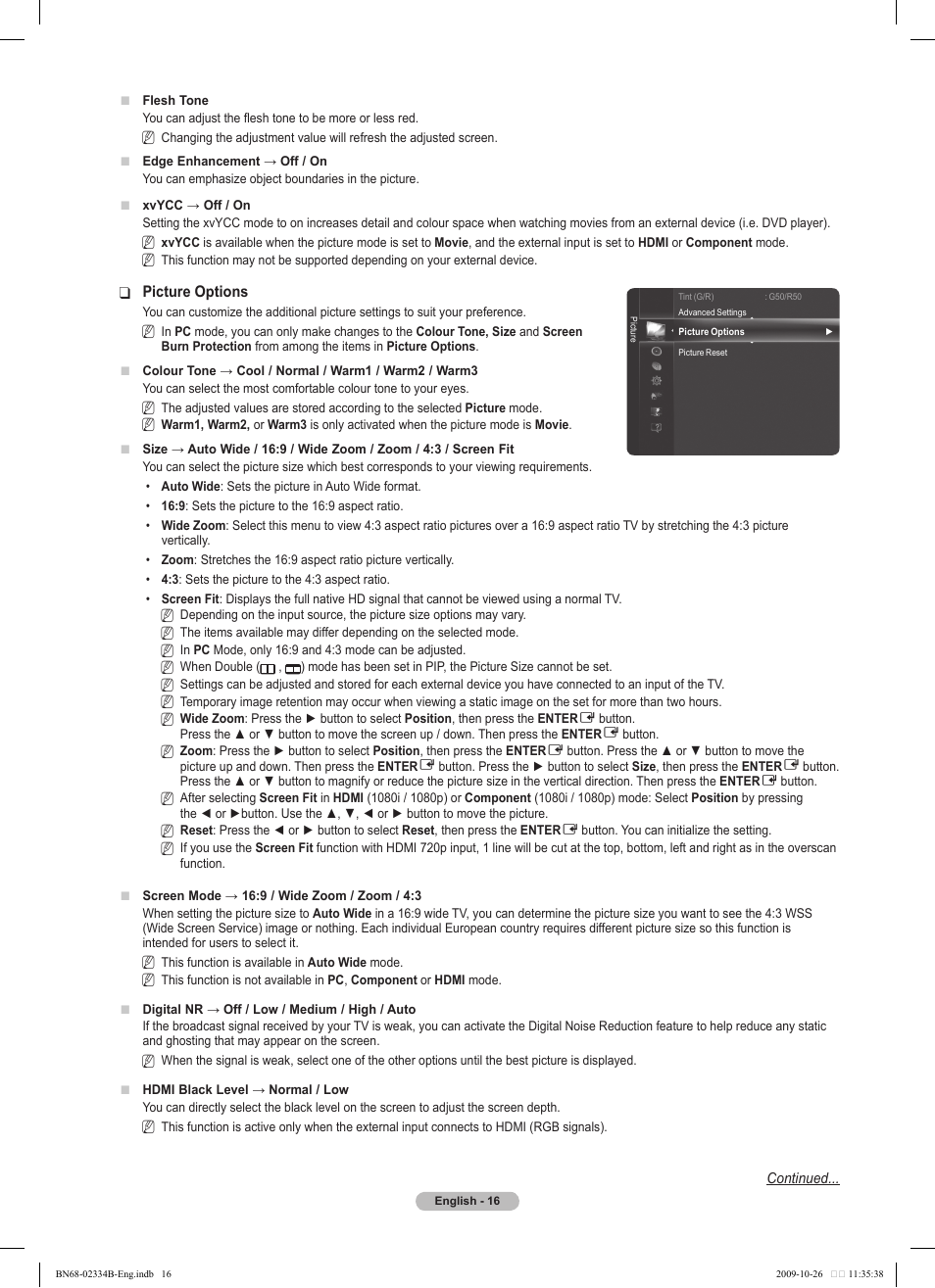 Samsung PS58B850Y1W User Manual | Page 16 / 654