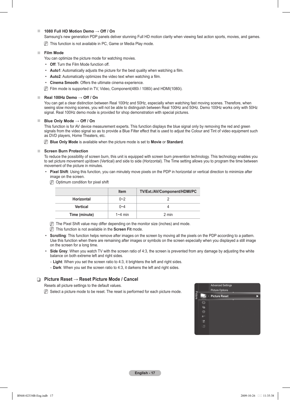 Samsung PS58B850Y1W User Manual | Page 17 / 654