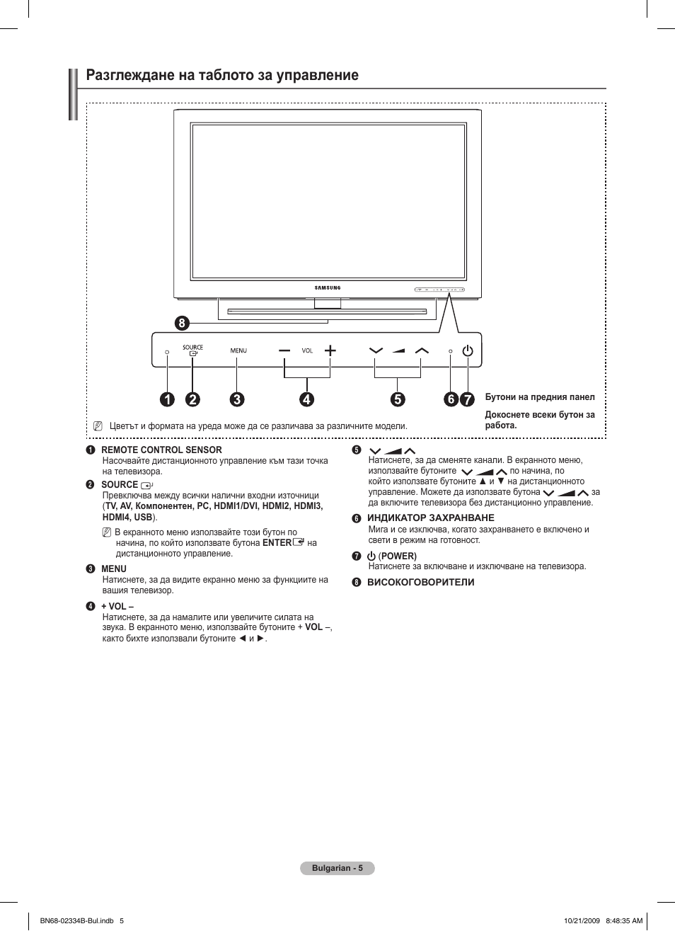 Разглеждане на таблото за управление | Samsung PS58B850Y1W User Manual | Page 272 / 654