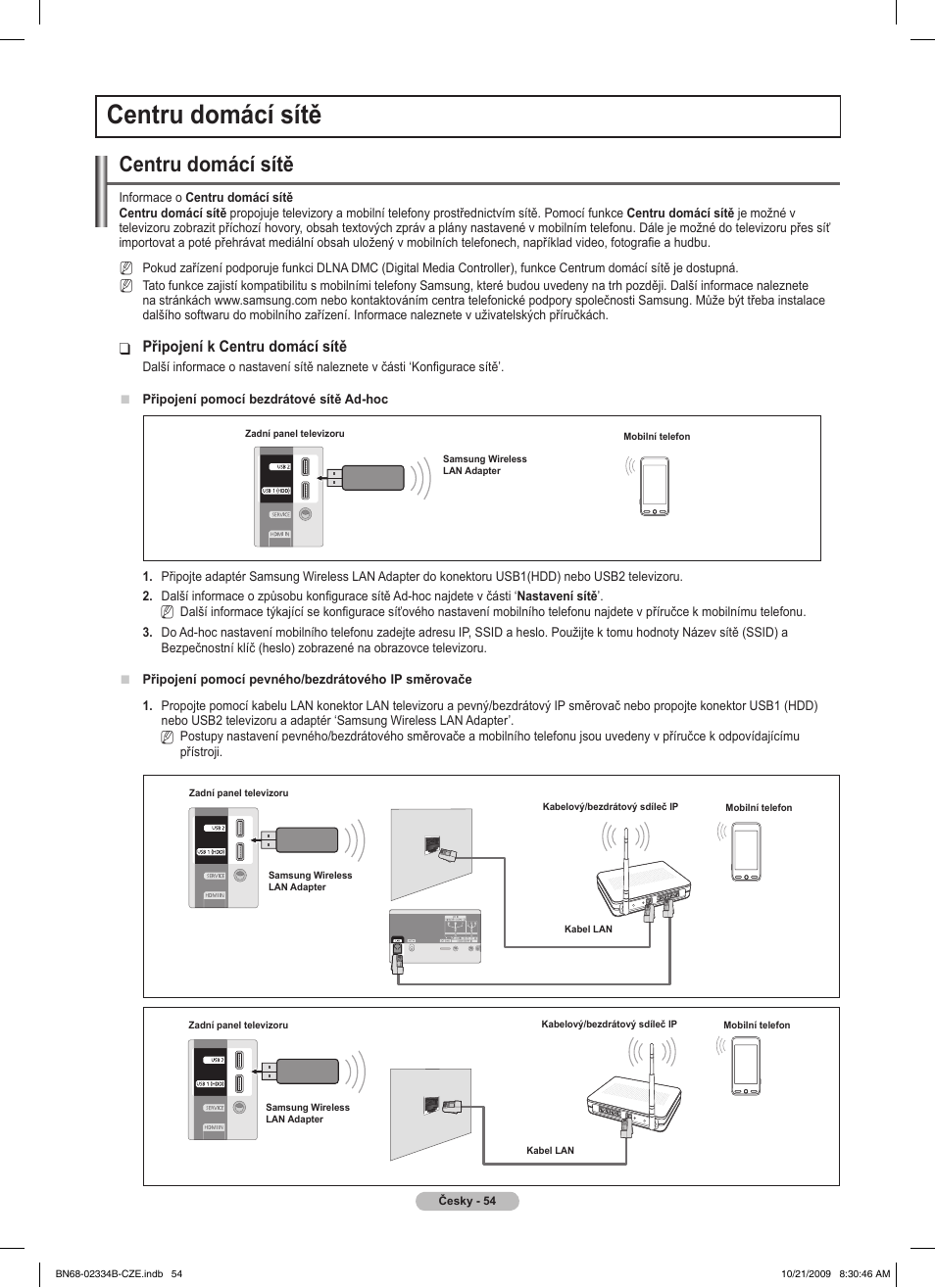 Centru domácí sítě | Samsung PS58B850Y1W User Manual | Page 385 / 654