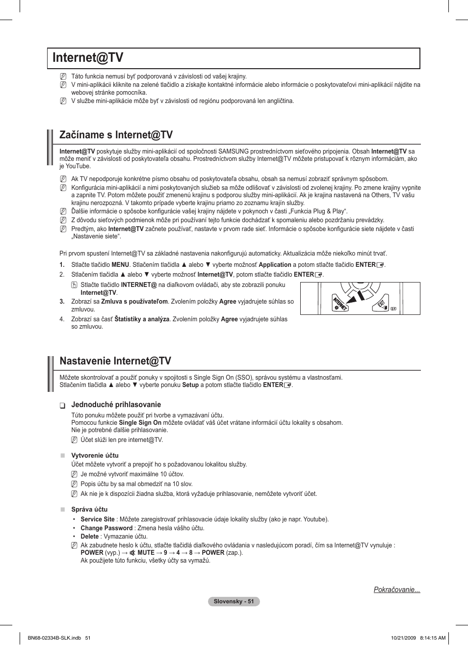 Internet@tv, Začíname s internet@tv, Nastavenie internet@tv | Samsung PS58B850Y1W User Manual | Page 446 / 654