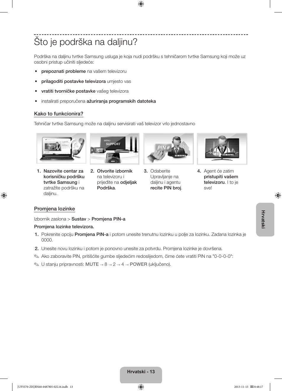 Što je podrška na daljinu | Samsung UE46F5570SS User Manual | Page 113 / 321