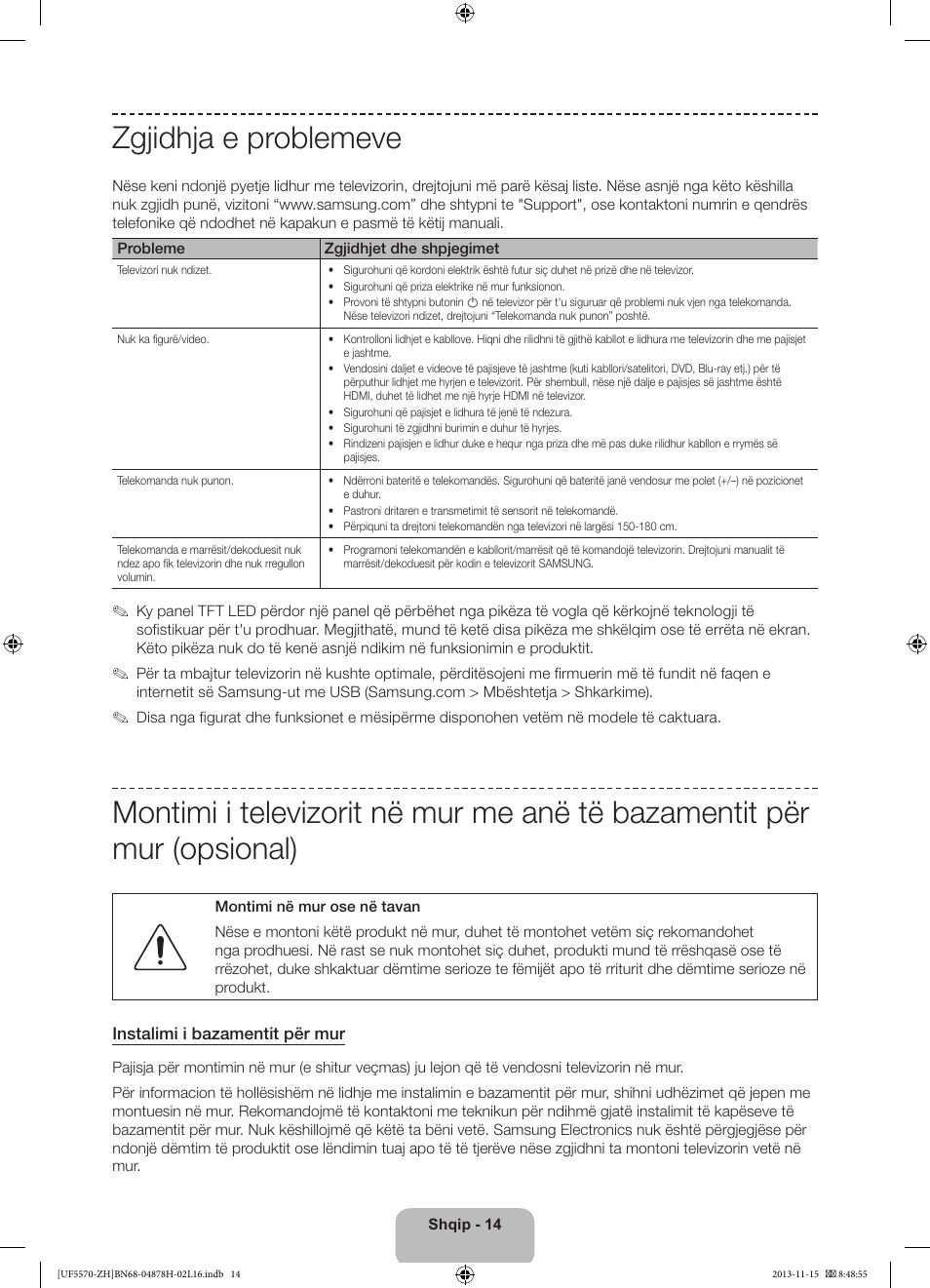 Zgjidhja e problemeve | Samsung UE46F5570SS User Manual | Page 214 / 321