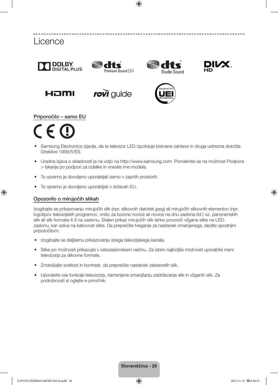 Licence | Samsung UE46F5570SS User Manual | Page 260 / 321