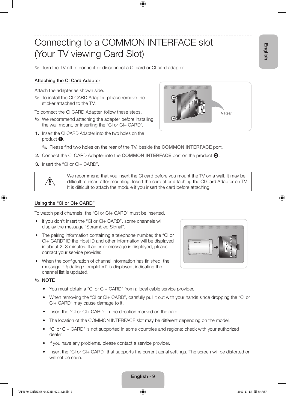 Samsung UE46F5570SS User Manual | Page 9 / 321