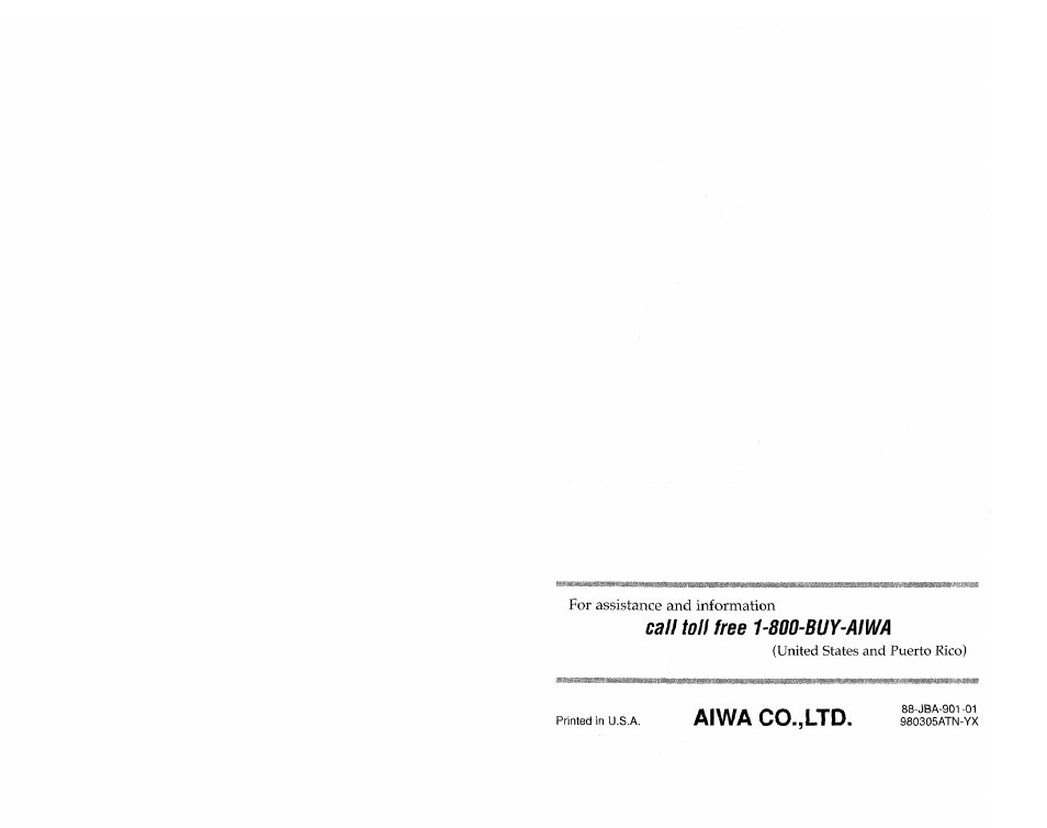 Aiwa co.,ltd | Aiwa TV-S2700 User Manual | Page 40 / 40