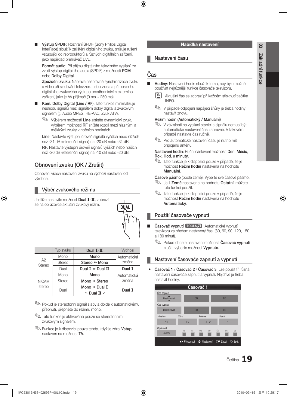 Obnovení zvuku (ok / zrušit) | Samsung PS50C530C1W User Manual | Page 265 / 411