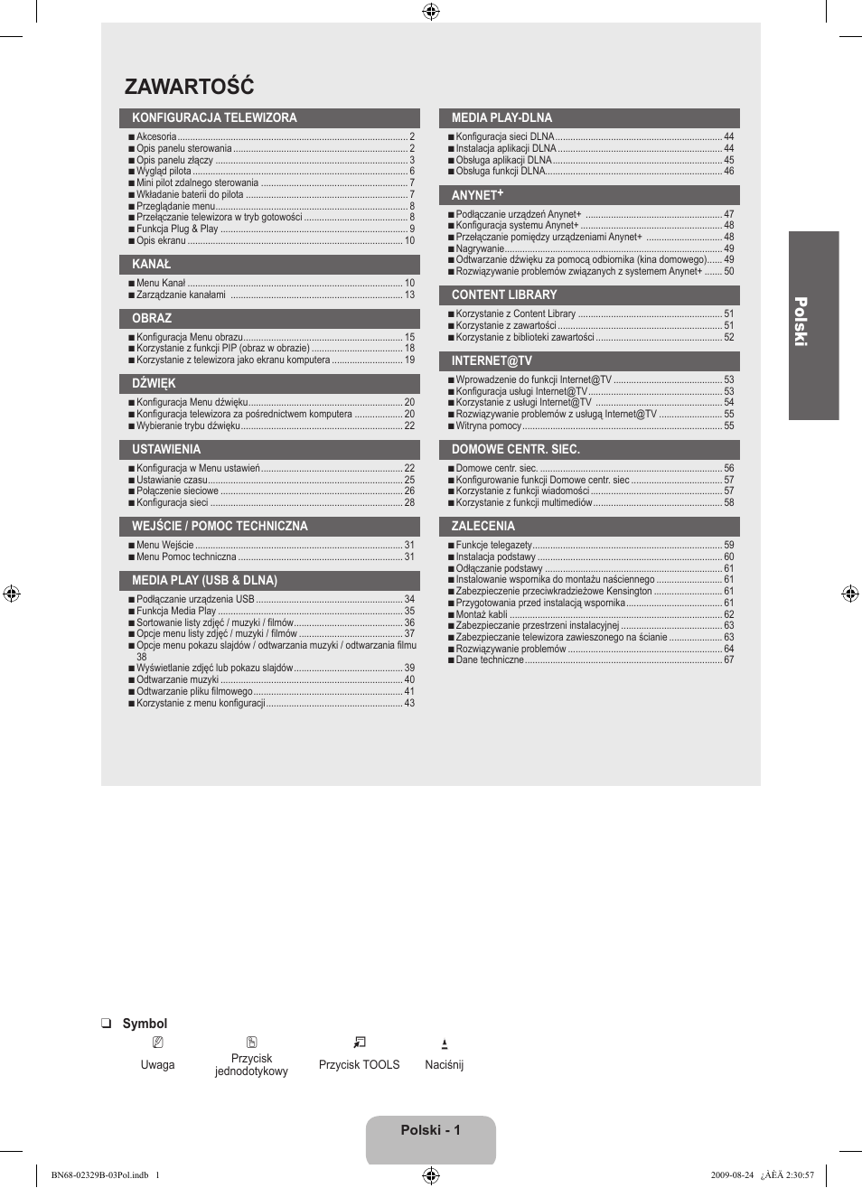 Zawartość, Polski | Samsung UE32B7020WW User Manual | Page 153 / 702