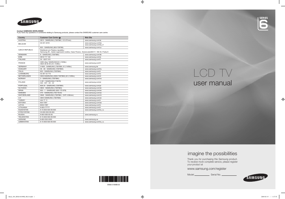 Samsung LE22B650T6W User Manual | 288 pages