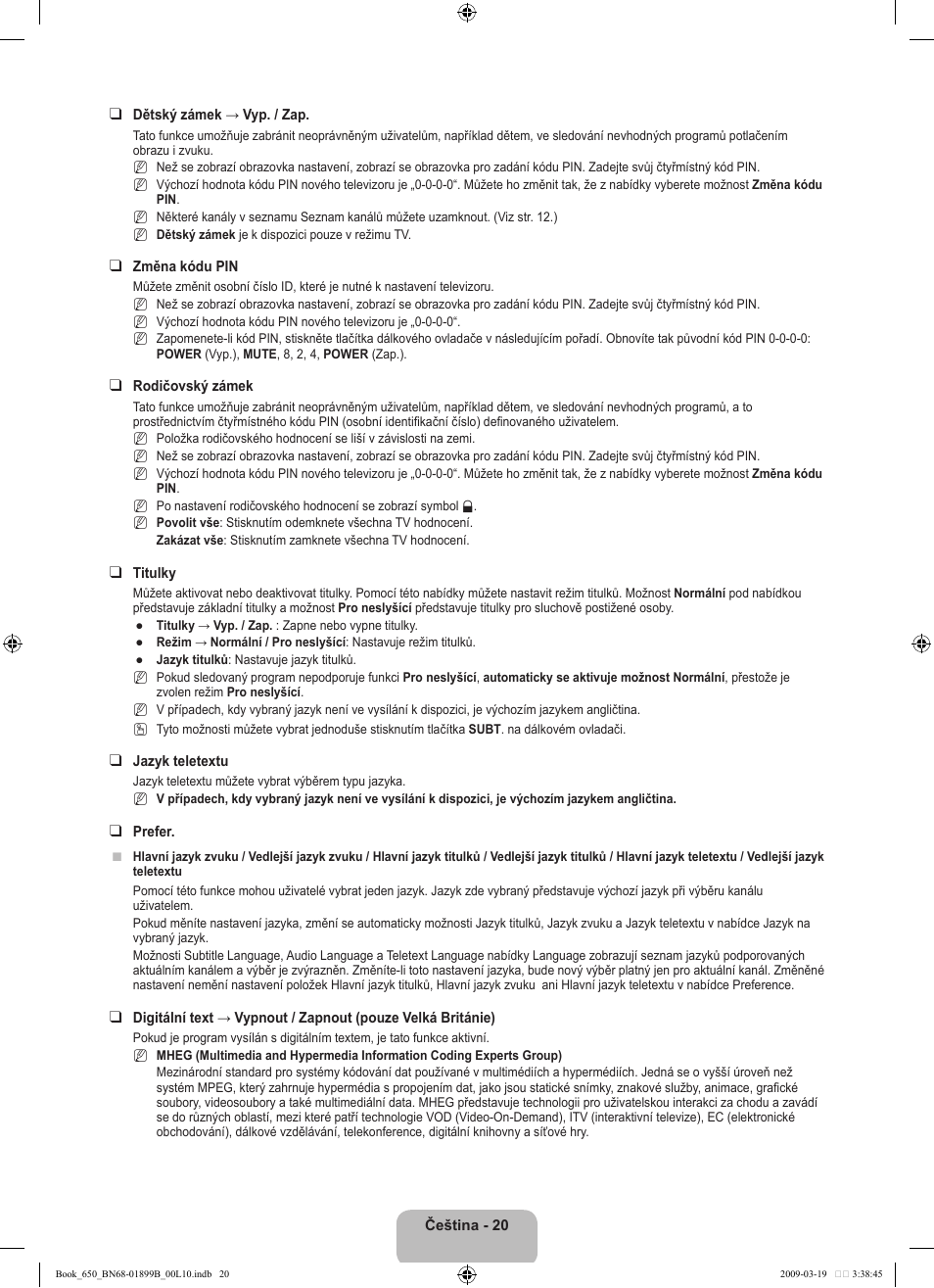 Samsung LE22B650T6W User Manual | Page 190 / 288