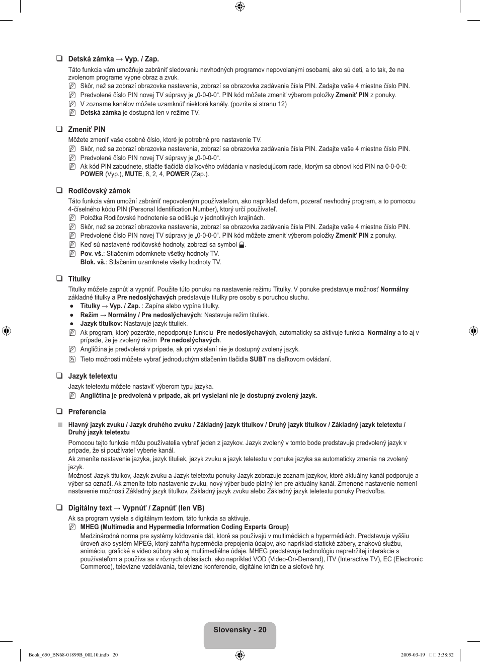 Samsung LE22B650T6W User Manual | Page 218 / 288