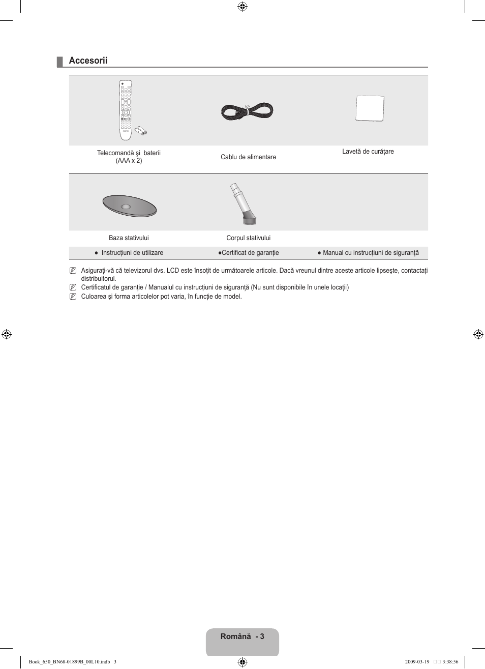 Accesorii | Samsung LE22B650T6W User Manual | Page 229 / 288