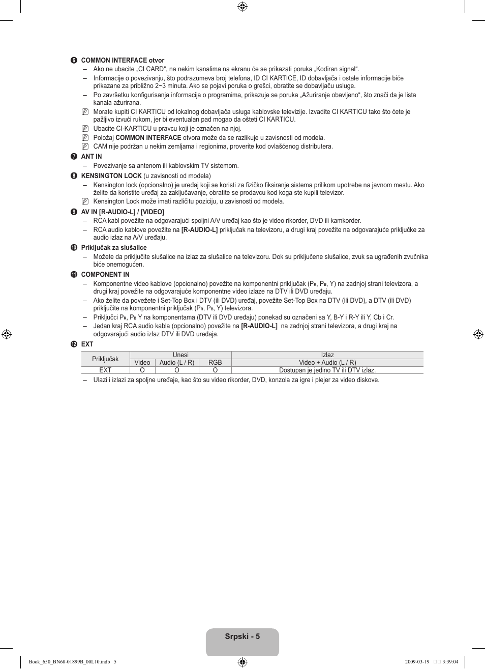 Samsung LE22B650T6W User Manual | Page 259 / 288