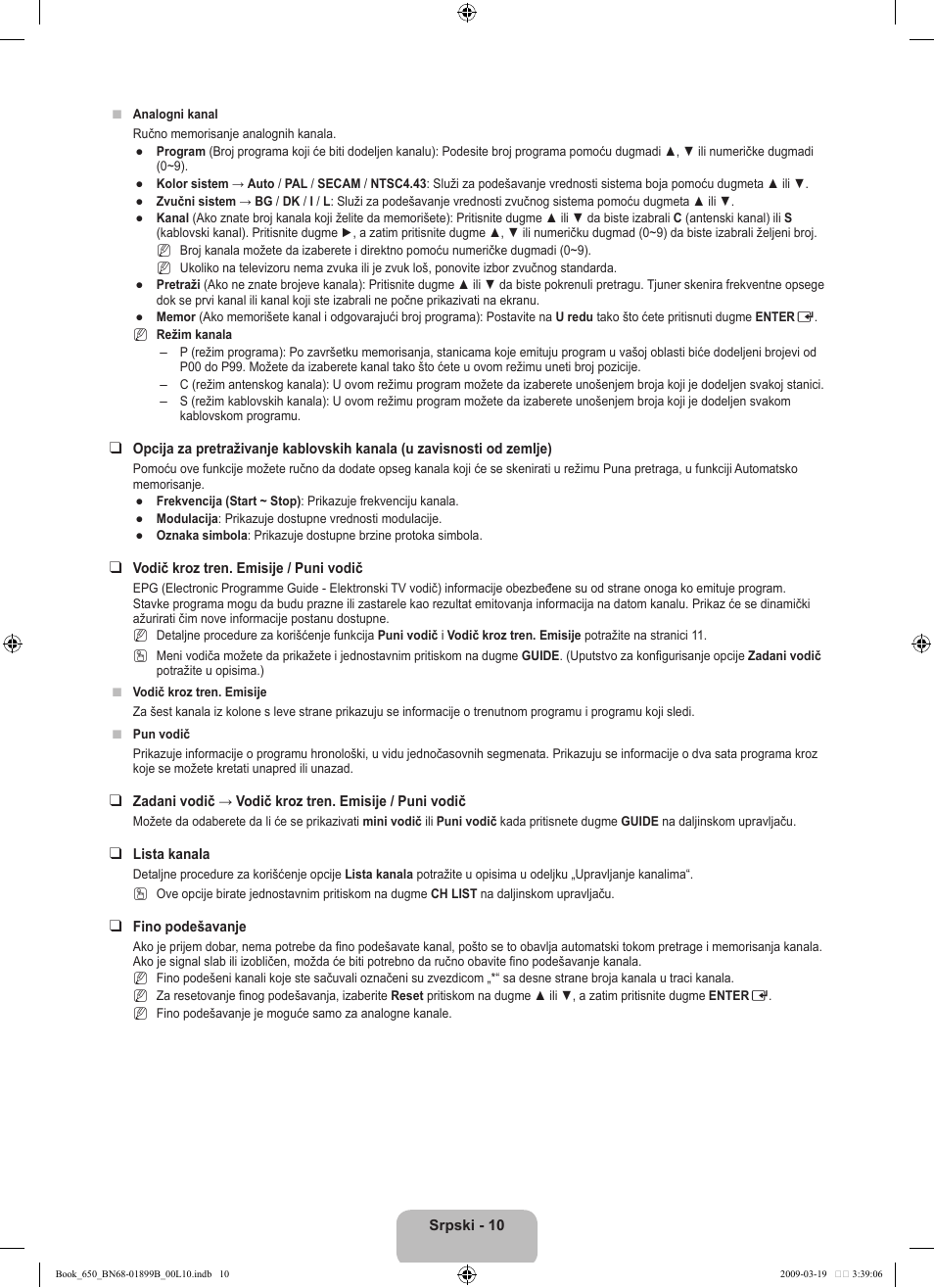 Samsung LE22B650T6W User Manual | Page 264 / 288
