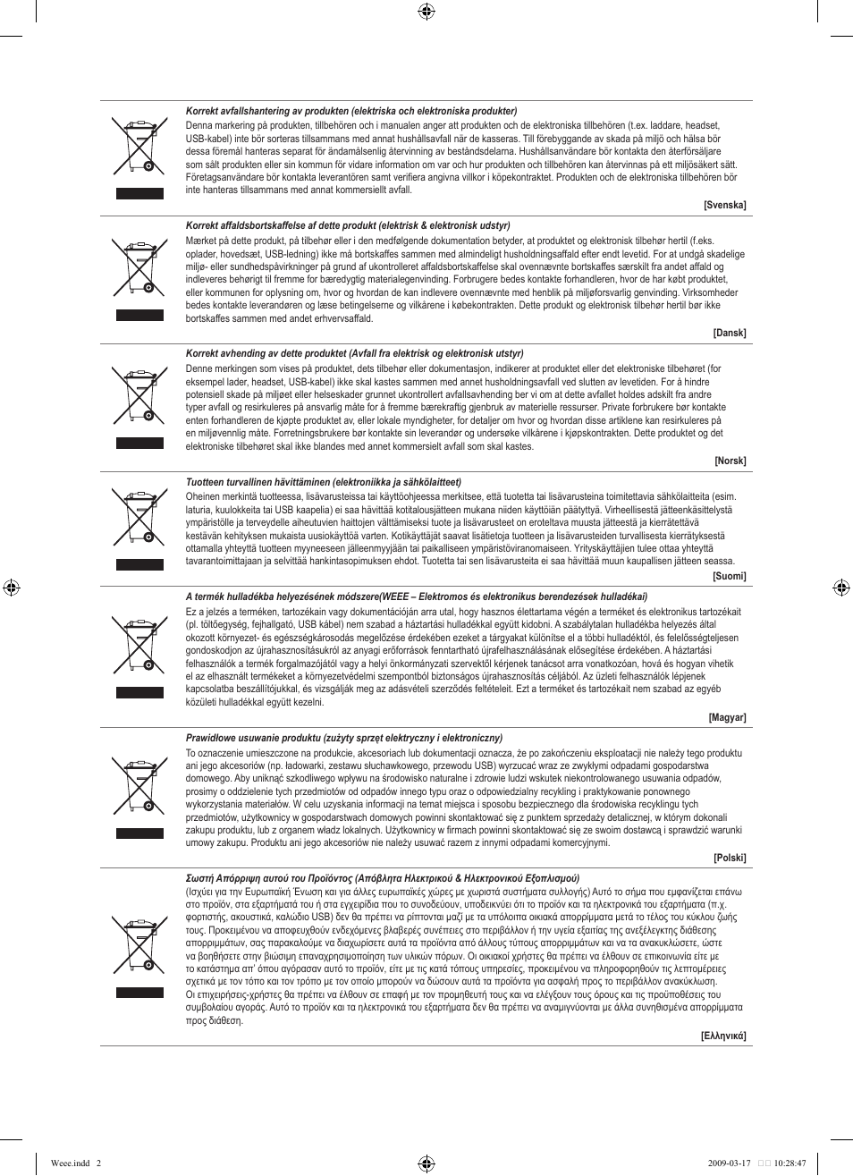 Samsung LE22B650T6W User Manual | Page 283 / 288