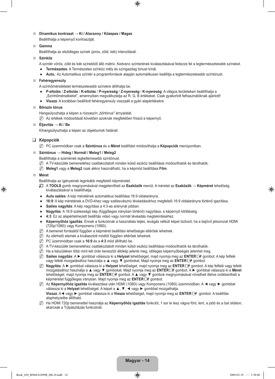 Samsung LE22B650T6W User Manual | Page 44 / 288