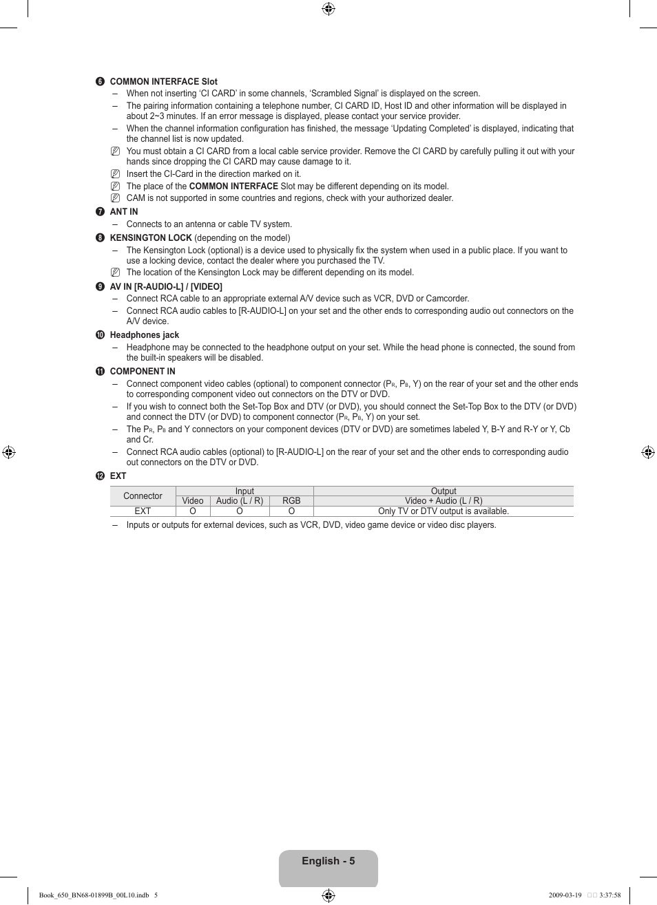 Samsung LE22B650T6W User Manual | Page 7 / 288