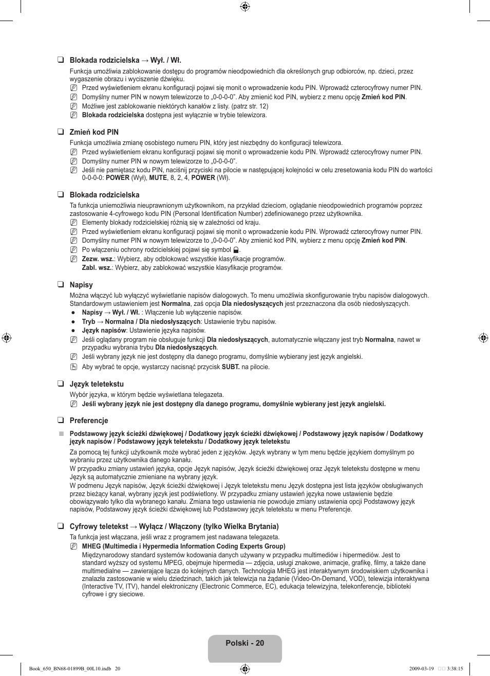 Samsung LE22B650T6W User Manual | Page 78 / 288