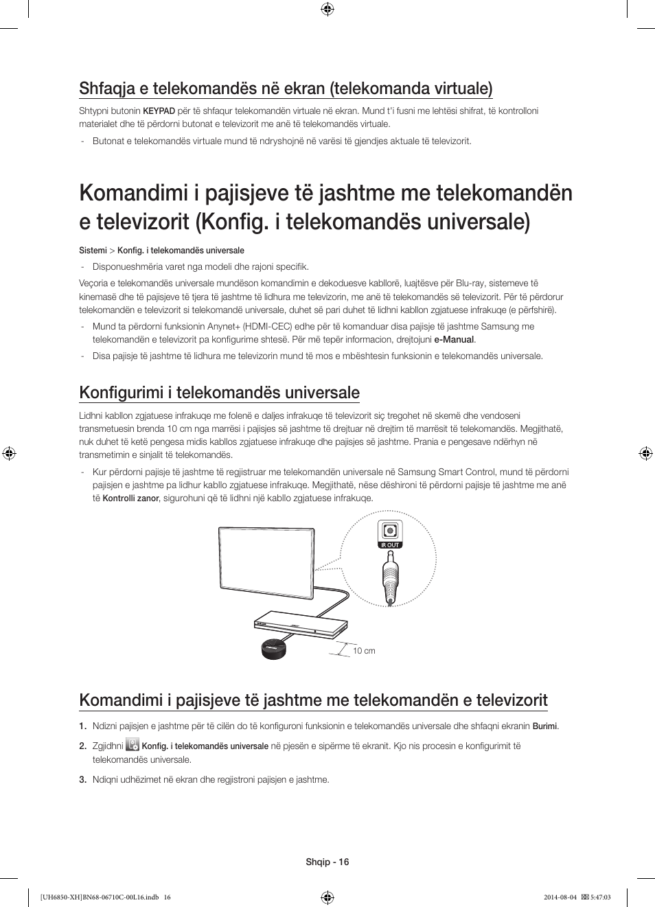 Konfigurimi i telekomandës universale | Samsung UE48H6850AW User Manual | Page 236 / 354