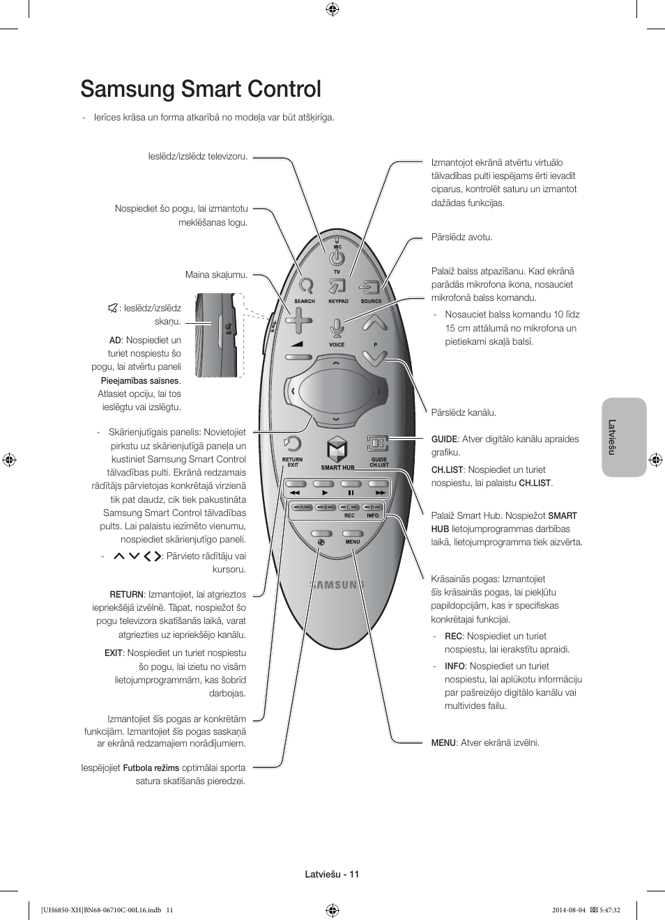 Samsung smart control | Samsung UE48H6850AW User Manual | Page 297 / 354