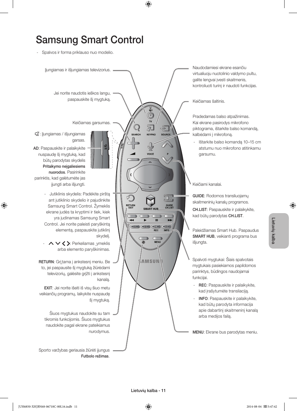 Samsung smart control | Samsung UE48H6850AW User Manual | Page 319 / 354