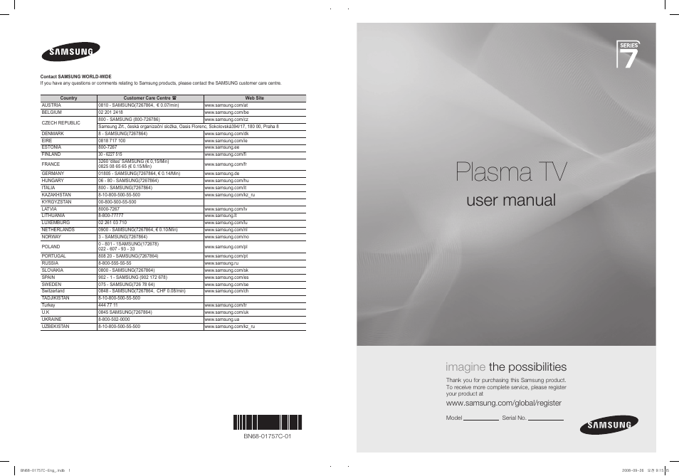 Samsung PS50A756T1M User Manual | 503 pages