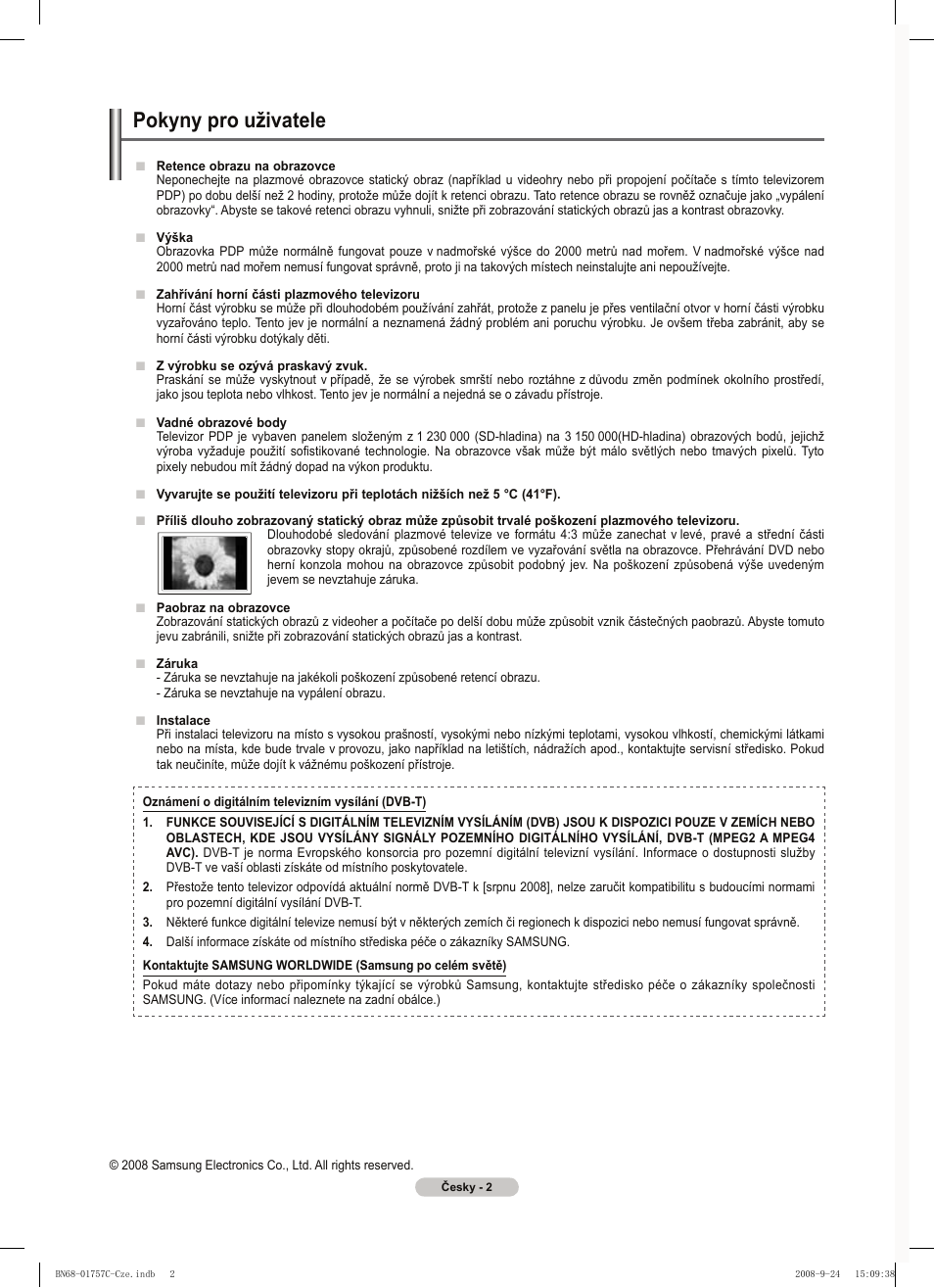 Pokyny pro uživatele | Samsung PS50A756T1M User Manual | Page 318 / 503