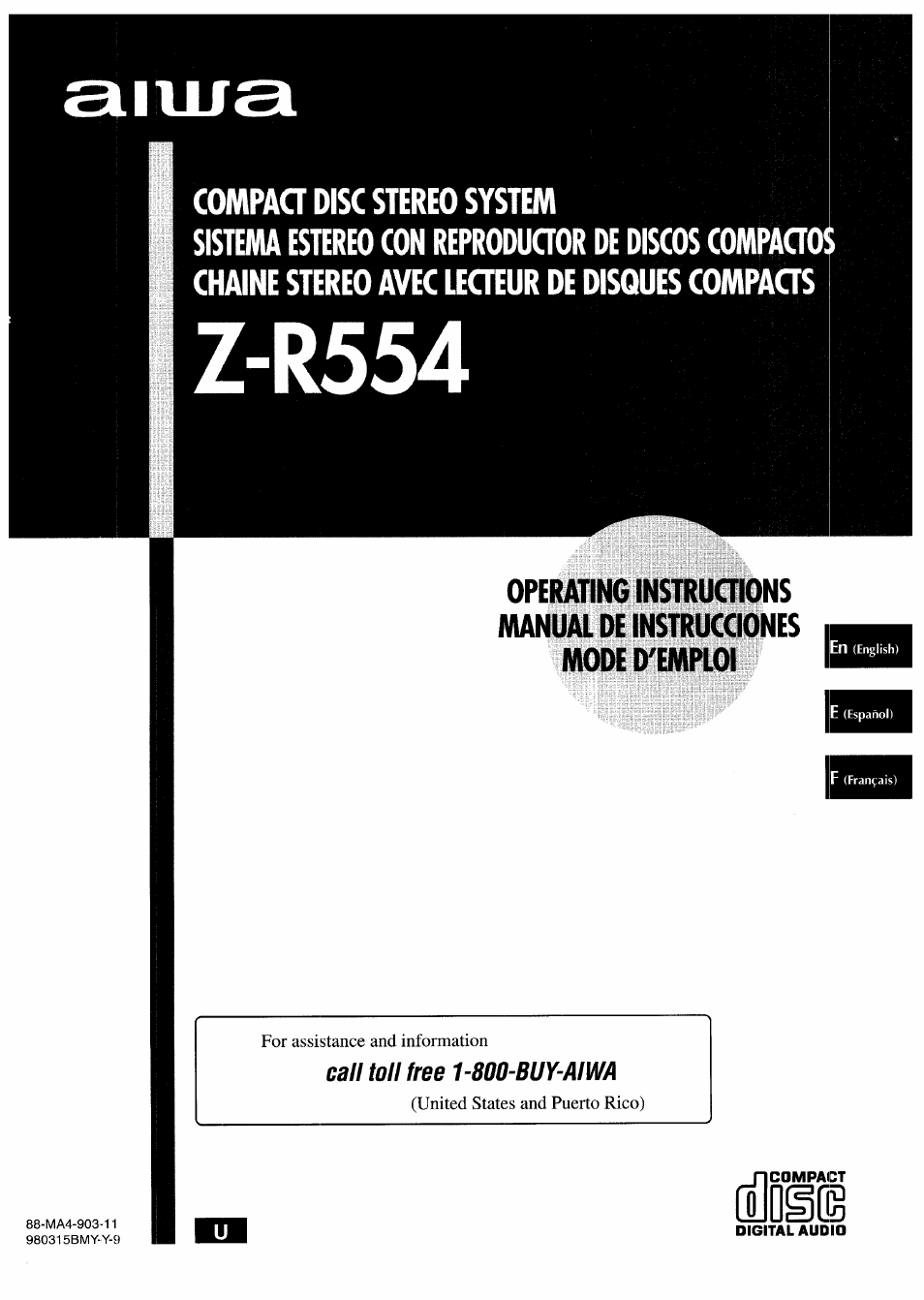 Aiwa XR-M75 User Manual | 56 pages