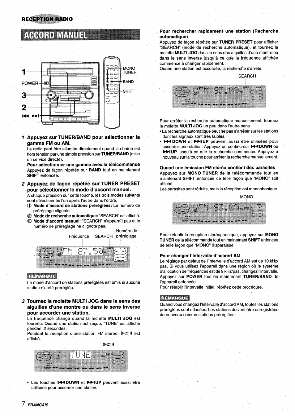 Tune, I i i | Aiwa XR-M75 User Manual | Page 44 / 56