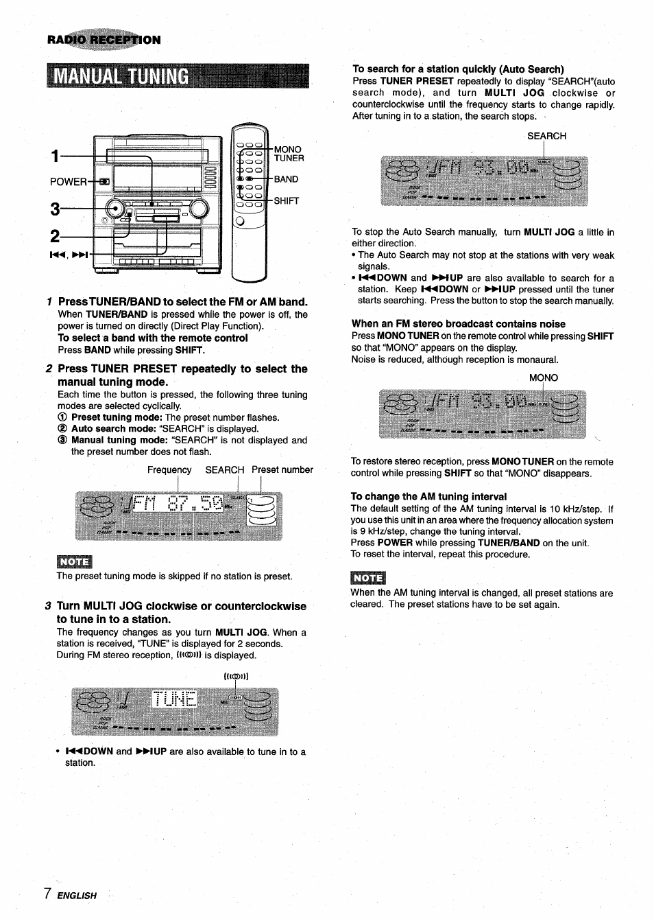 Manual tunin, Jfh 87.50..