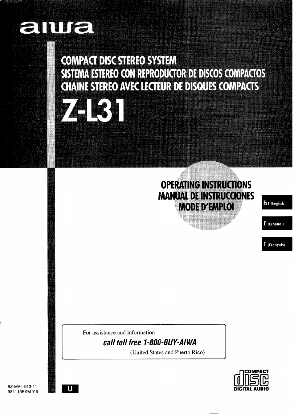 Aiwa Z-L31 User Manual | 68 pages