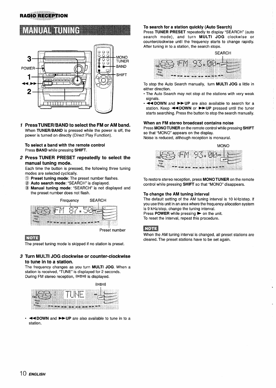 Tune | Aiwa Z-L31 User Manual | Page 10 / 68