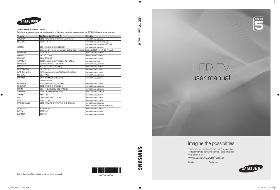 Samsung UE46C5000QW User Manual | 502 pages