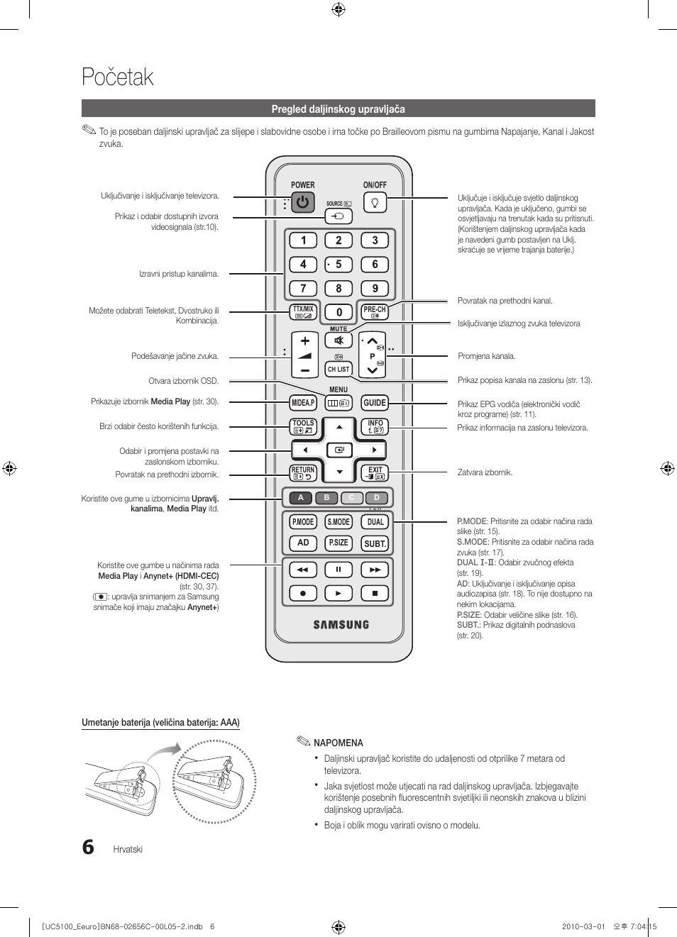 Početak | Samsung UE46C5000QW User Manual | Page 257 / 502