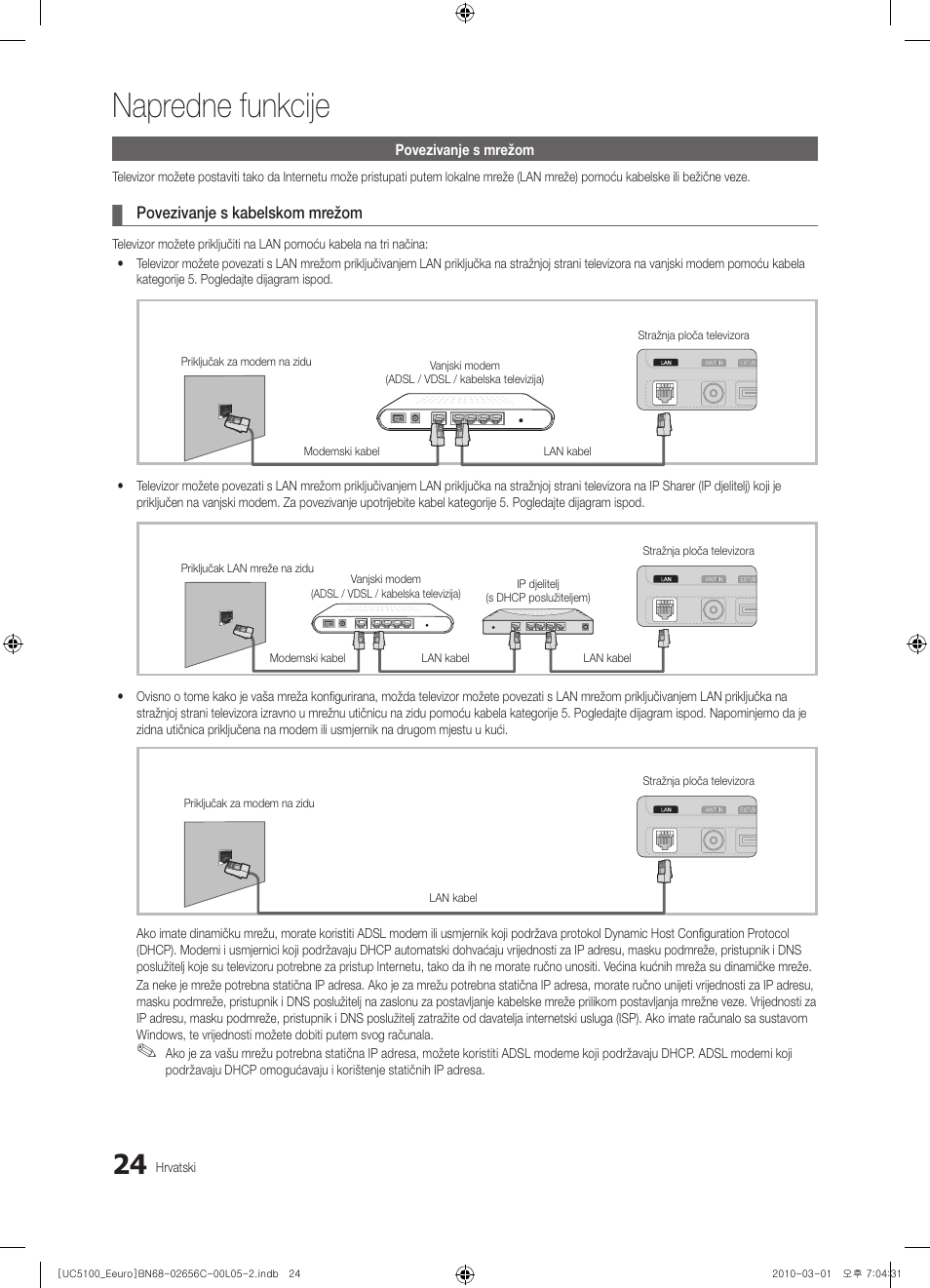 Napredne funkcije | Samsung UE46C5000QW User Manual | Page 275 / 502