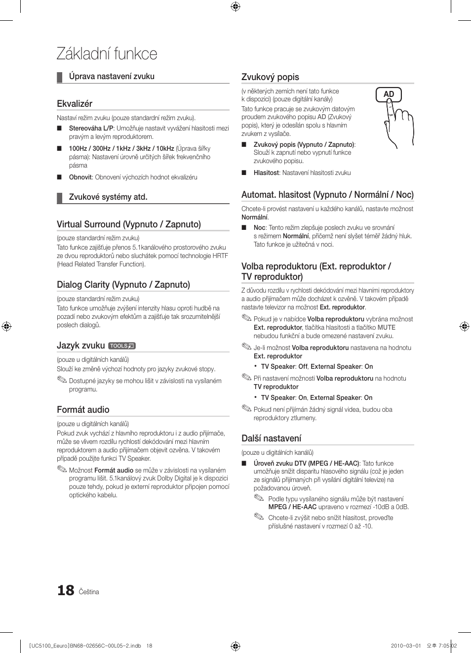 Základní funkce | Samsung UE46C5000QW User Manual | Page 319 / 502