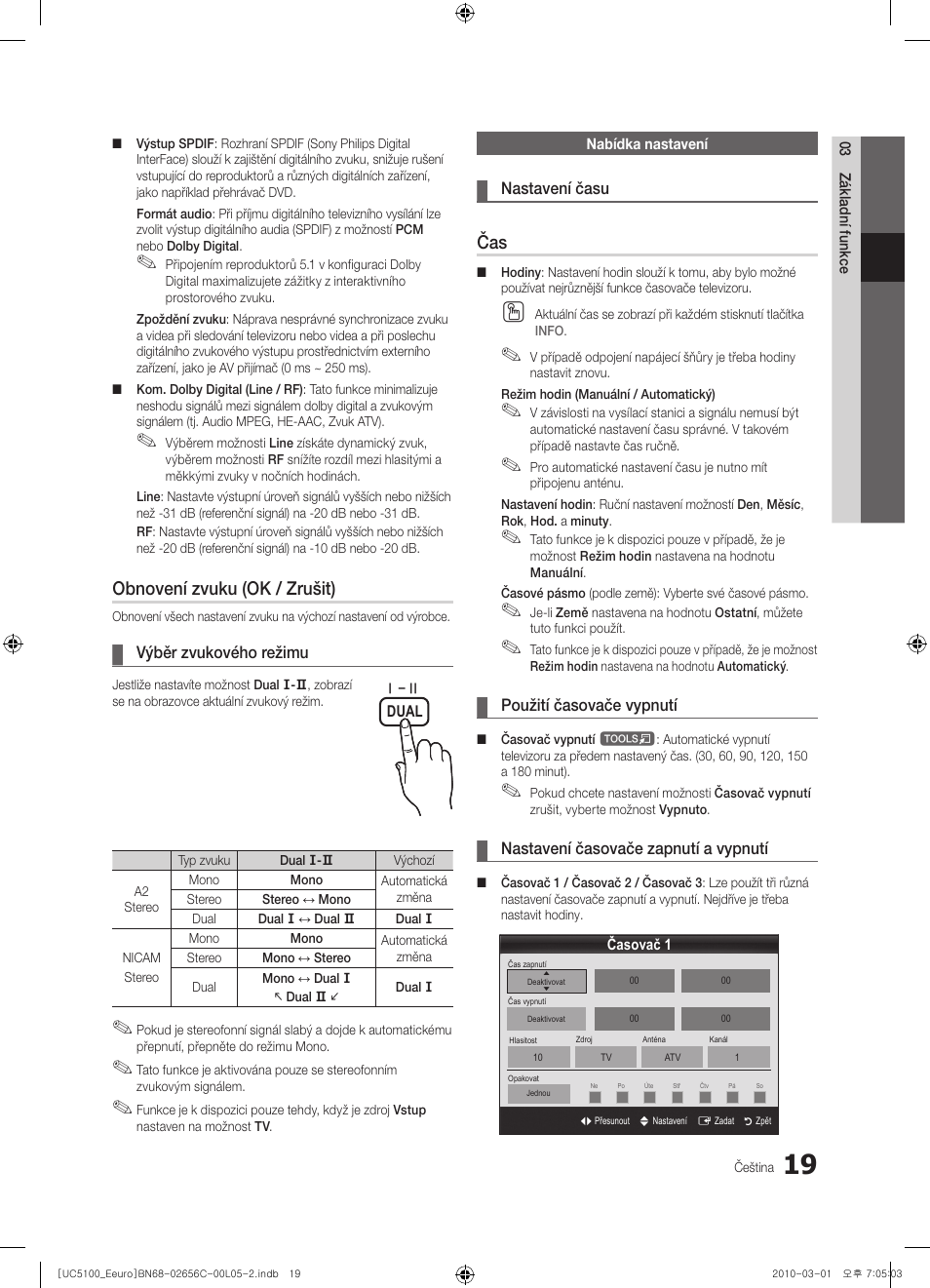 Obnovení zvuku (ok / zrušit) | Samsung UE46C5000QW User Manual | Page 320 / 502