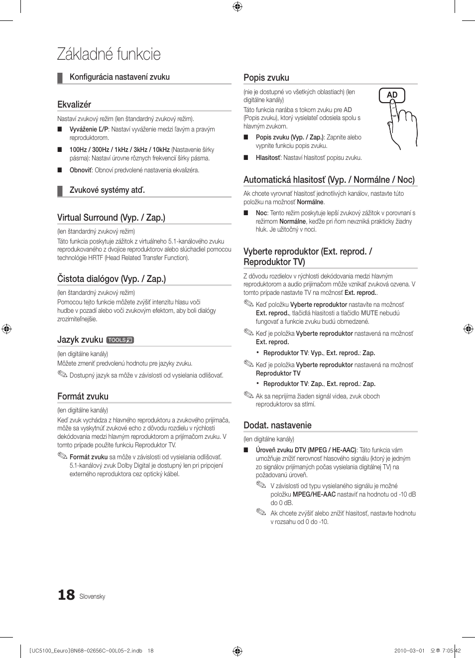 Základné funkcie | Samsung UE46C5000QW User Manual | Page 369 / 502