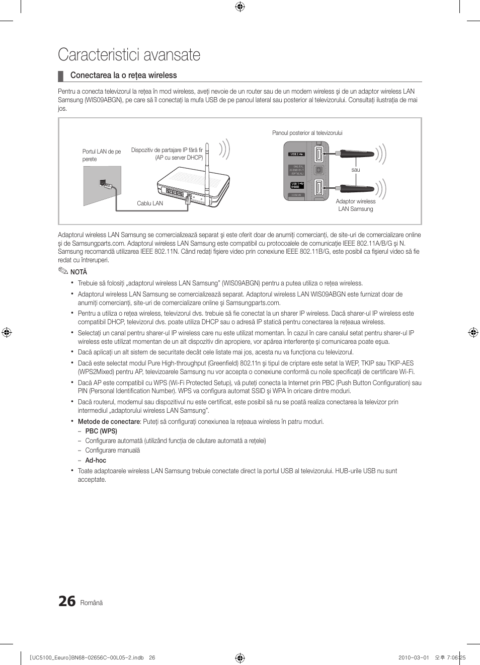 Caracteristici avansate | Samsung UE46C5000QW User Manual | Page 427 / 502