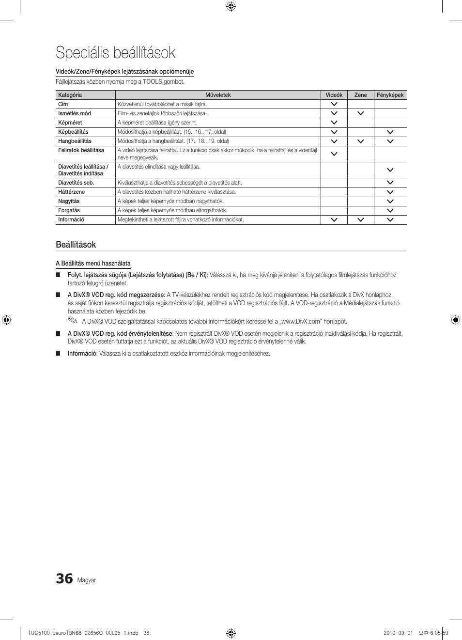 Speciális beállítások, Beállítások | Samsung UE46C5000QW User Manual | Page 86 / 502