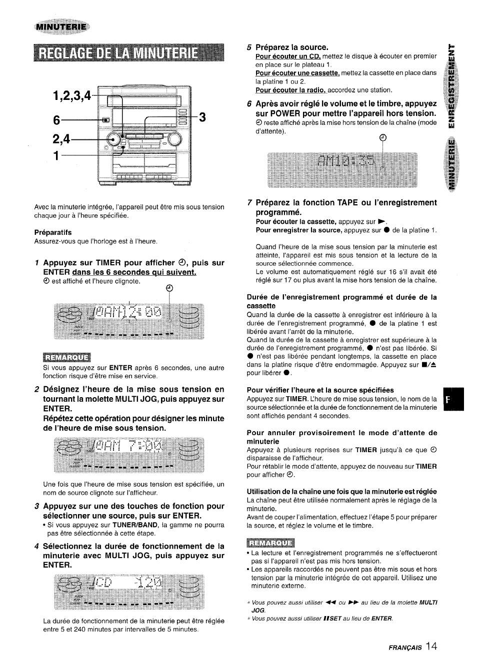 Hnl0;;35, Préparatifs, Ég? ■;®hni2.in3ô | Pour vérifier l’heure et la source spécifiées, I 20, Minuterie, H n l 0 ; ; 3 5 | Aiwa Z-R555 User Manual | Page 57 / 62