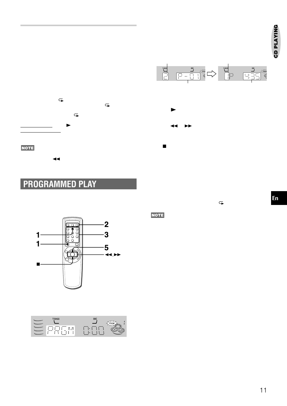 Programmed play, Random /repeat play | Aiwa NSX-AJ22 User Manual | Page 11 / 62