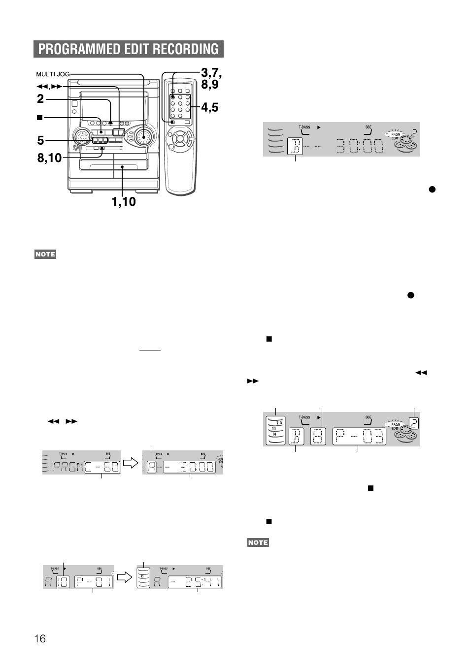 Nsx-aj22 u (e) p16~ 22, Programmed edit recording | Aiwa NSX-AJ22 User Manual | Page 16 / 62
