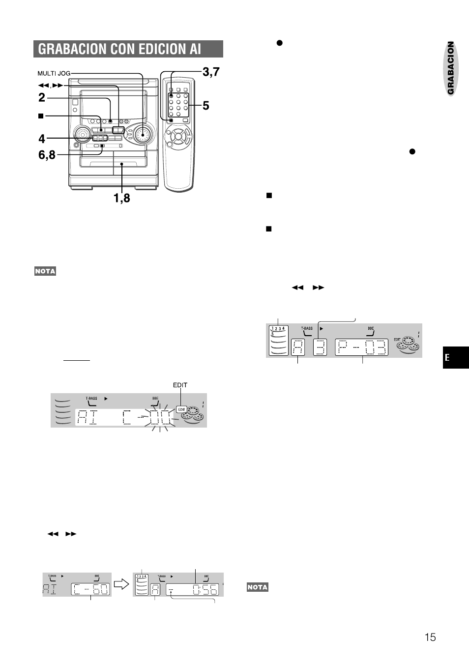 Grabacion con edicion ai | Aiwa NSX-AJ22 User Manual | Page 36 / 62